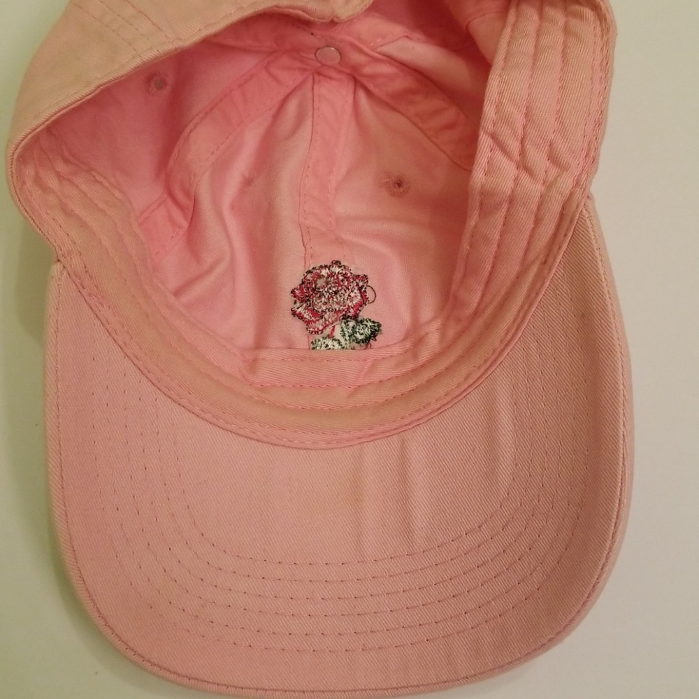 Pink Rose Embroidered Baseball Cap - Women - Picture 4 of 6